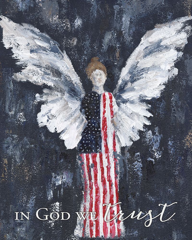 In God We Trust Patriotic Angel art print by White Ladder for $57.95 CAD