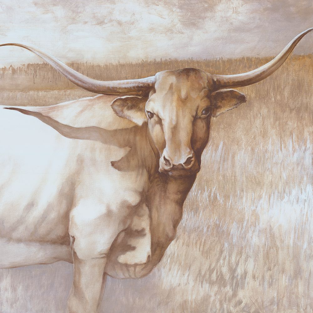 Sepia Longhorn art print by White Ladder for $57.95 CAD