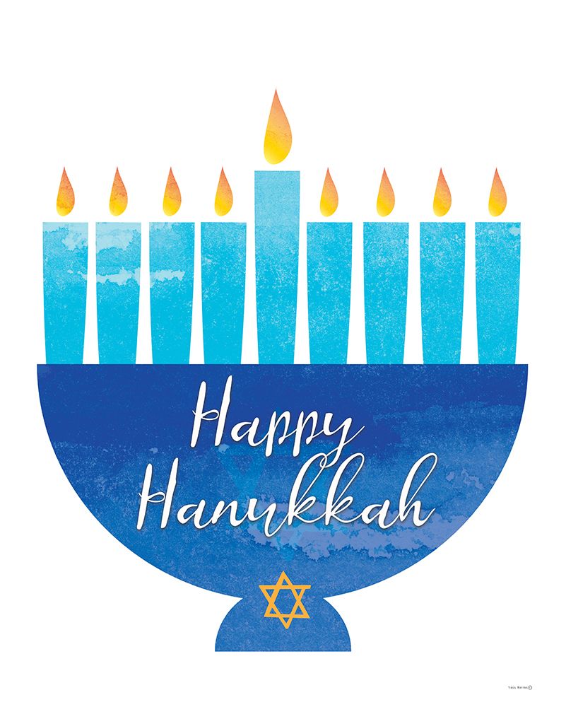 Happy Hanukkah Menorah I art print by Yass Naffas Designs for $57.95 CAD