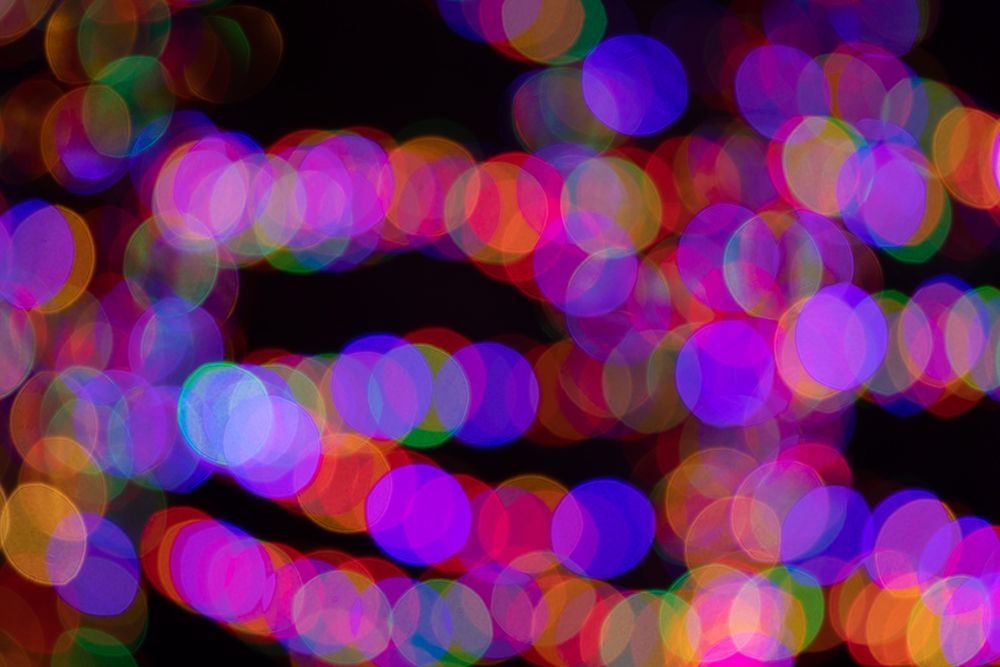Pattern of out of focus Christmas lights art print by Adam Jones for $57.95 CAD