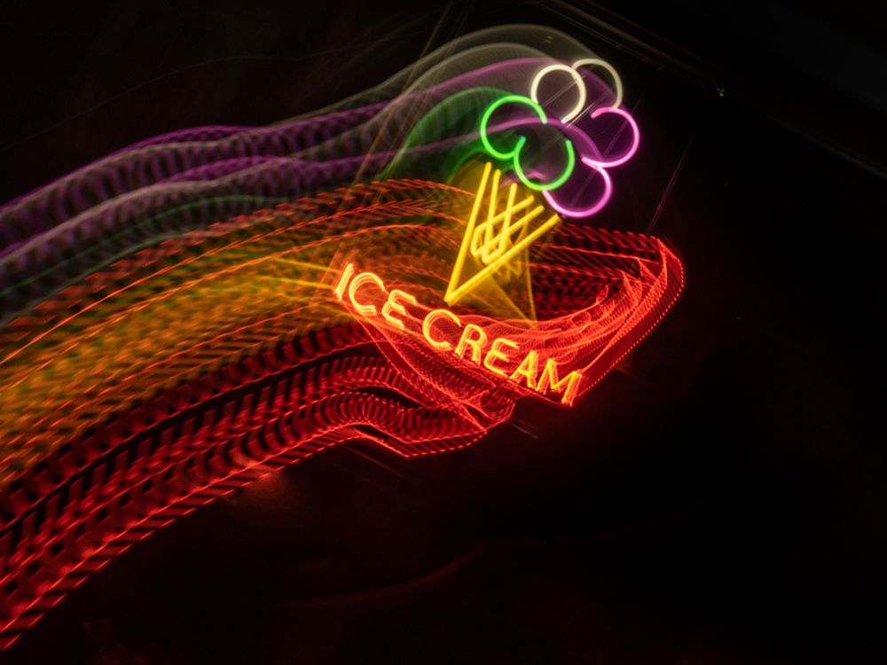 Neon ice cream sign art print by Merrill Images for $57.95 CAD