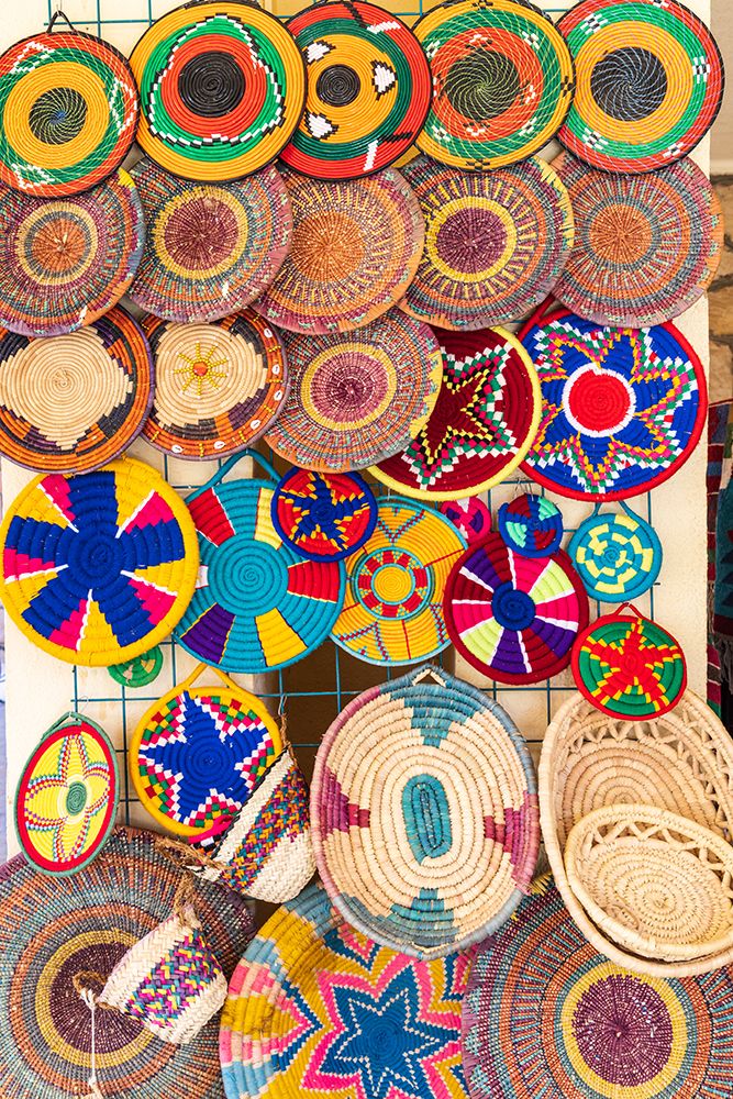 Abu Simbel-Aswan-Egypt Colorful basket souvenirs at a tourist shop art print by Emily M. Wilson for $57.95 CAD