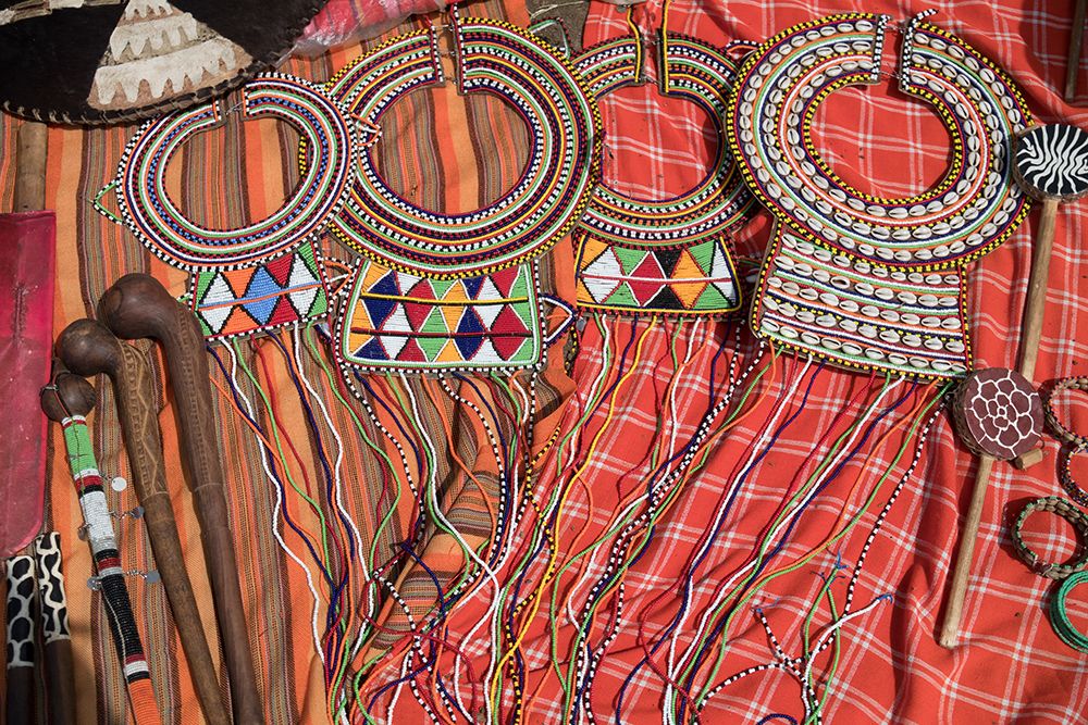 Africa, Kenya. Masai Mara National Reserve, Mara Ashnil. Masai tribal jewelry and ornamentation. art print by Emily M. Wilson for $57.95 CAD