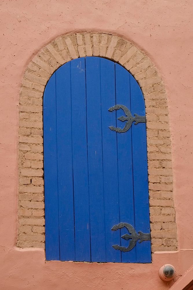 Marrakech-Morocco Blue gate situated on old wall art print by Julien McRoberts for $57.95 CAD