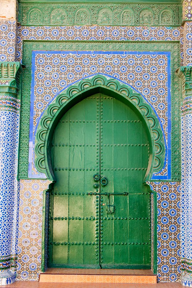 Moorish gate or doorway at the Sidi Bou Abid Mosque, Grand Socco, Old Medina, Tangier, Morocco. art print by Michael DeFreitas for $57.95 CAD
