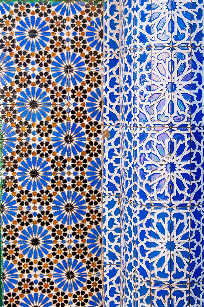 Ceramic tilework at the Sidi Bou Abid Mosque, Grand Socco, Old Medina, Tangier, Morocco, Africa. art print by Michael DeFreitas for $57.95 CAD