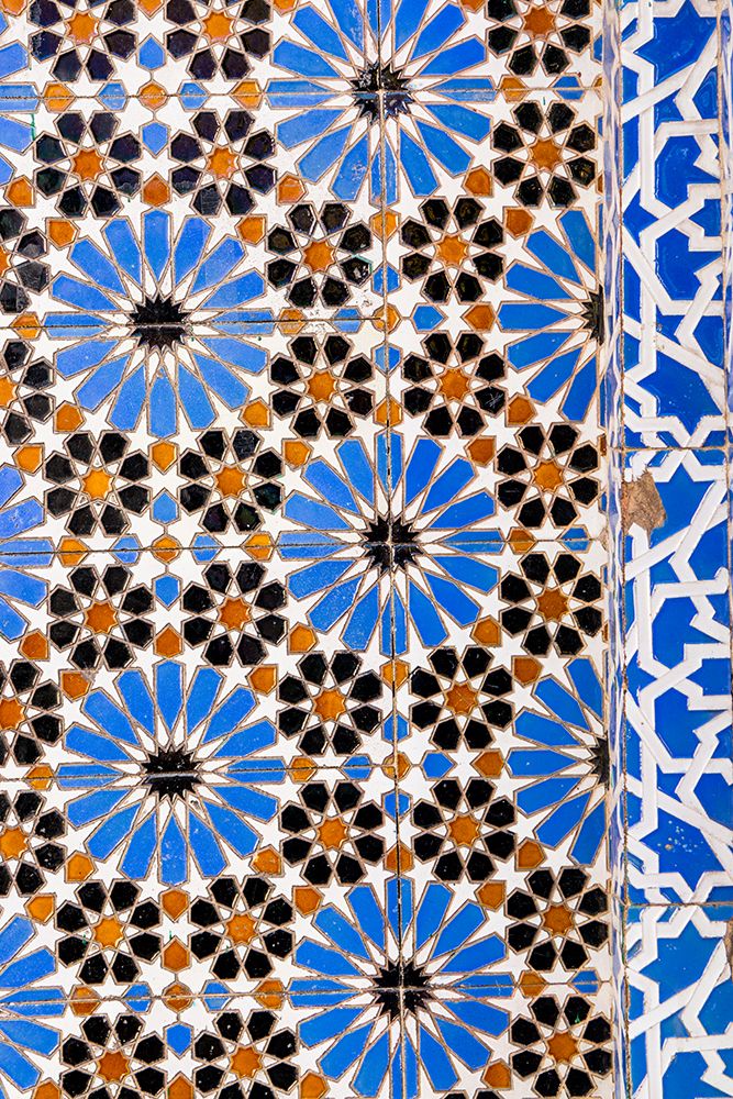 Ceramic tilework at the Sidi Bou Abid Mosque, Grand Socco, Old Medina, Tangier, Morocco, Africa. art print by Michael DeFreitas for $57.95 CAD