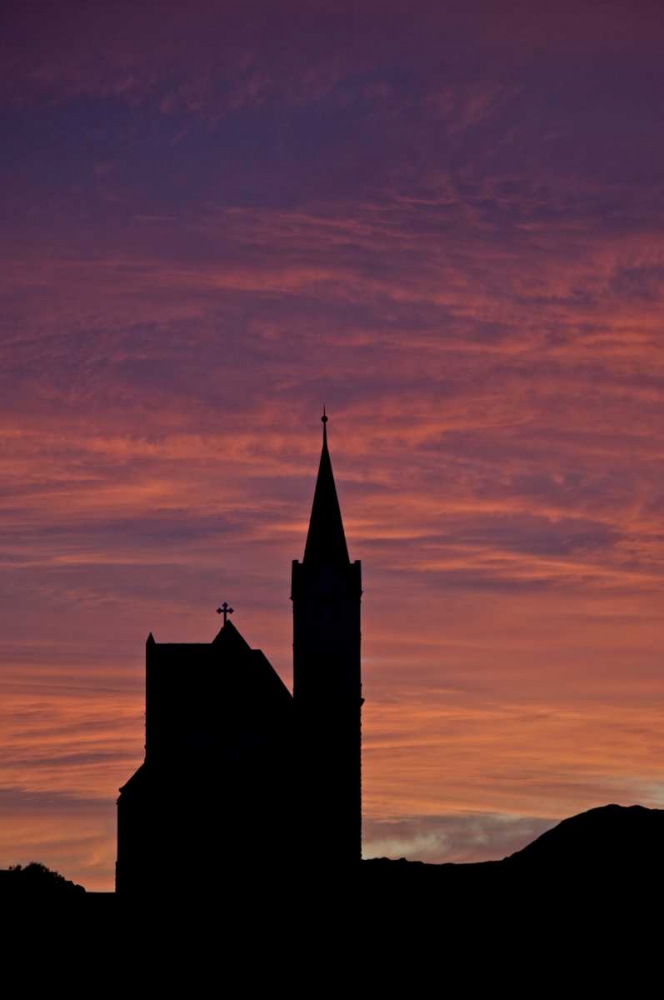 Namibia, Luderitz Church silhouetted by sunrise art print by Josh Anon for $57.95 CAD