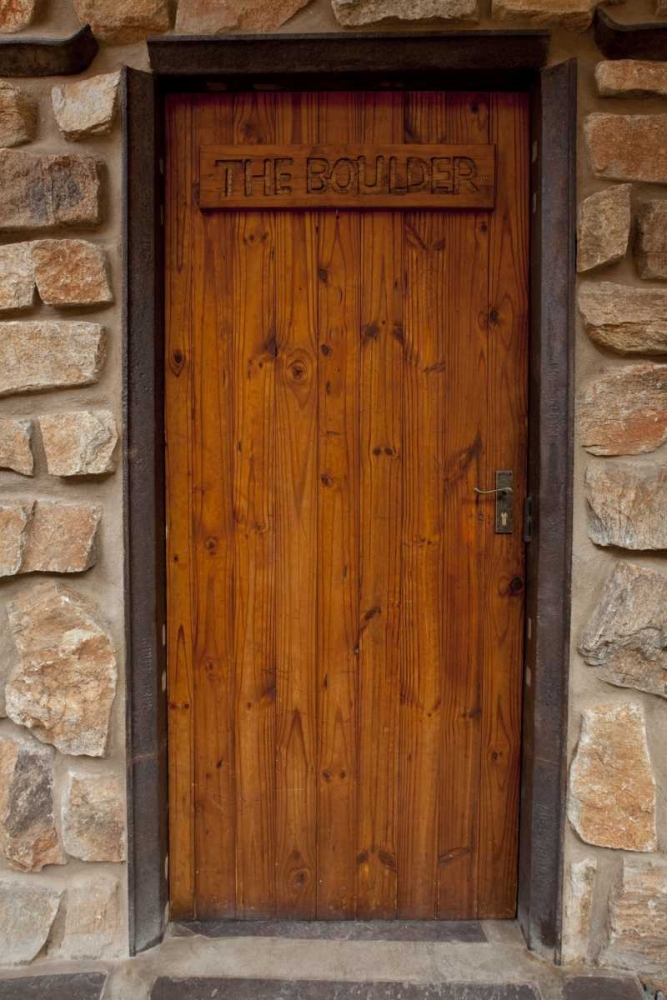 Namibia, Aus Front door of Boulder chalet art print by Wendy Kaveney for $57.95 CAD