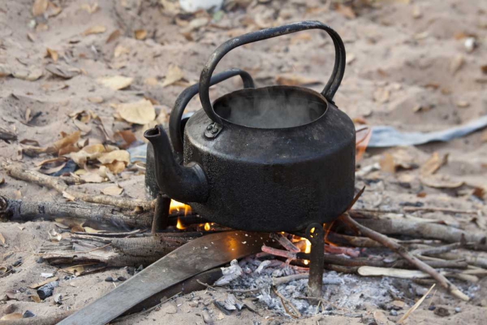 Namibia, Nhoma Kettle heats on an open fire art print by Wendy Kaveney for $57.95 CAD