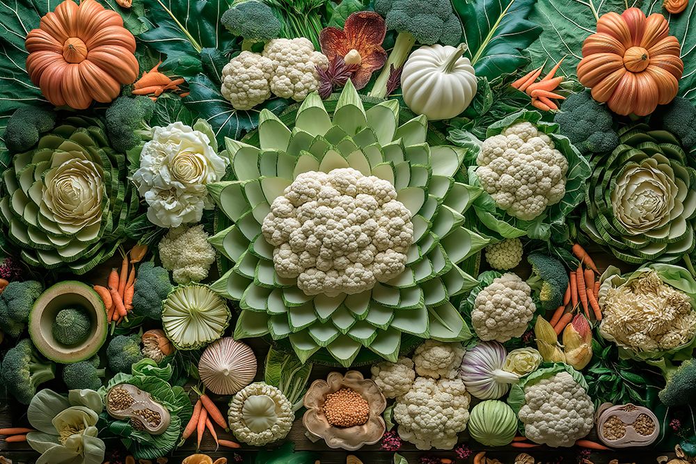 Close-up of vegetable variety. (AI Generated) art print by Jim Zuckerman for $57.95 CAD