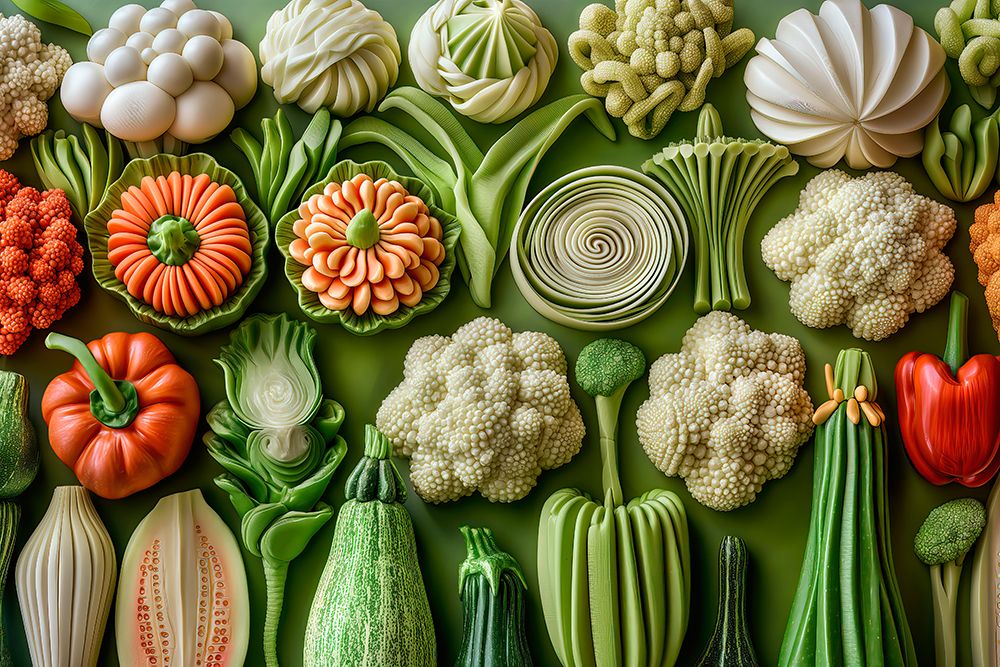 Close-up of vegetable variety. (AI Generated) art print by Jim Zuckerman for $57.95 CAD