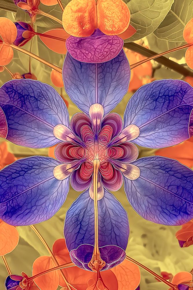 Flower and leaf design abstract. (AI Generated) art print by Jim Zuckerman for $57.95 CAD