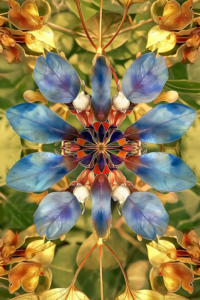 Flower and leaf design abstract. (AI Generated) art print by Jim Zuckerman for $57.95 CAD