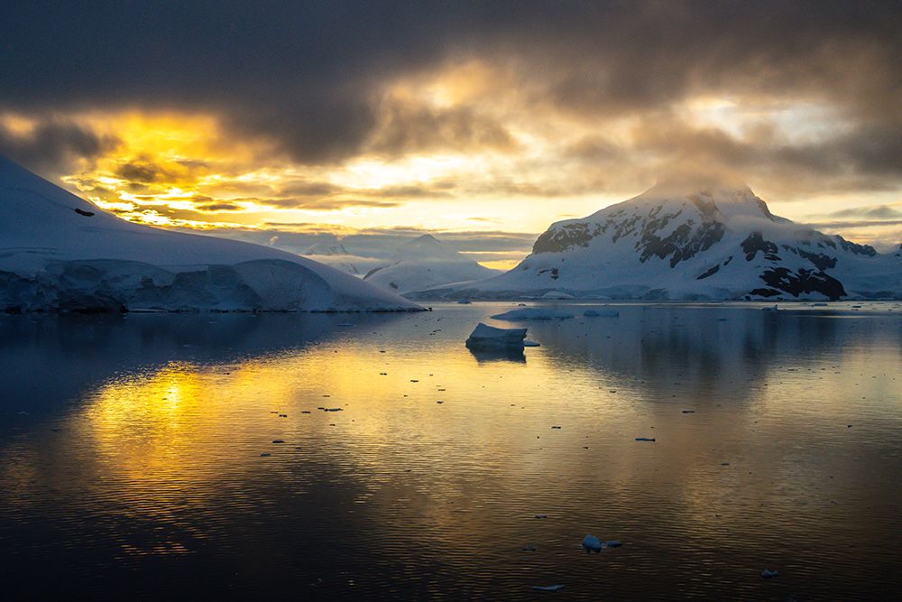 Antarctica, Paradise Bay. Mountain reflections at sunset. art print by Jaynes Gallery for $57.95 CAD