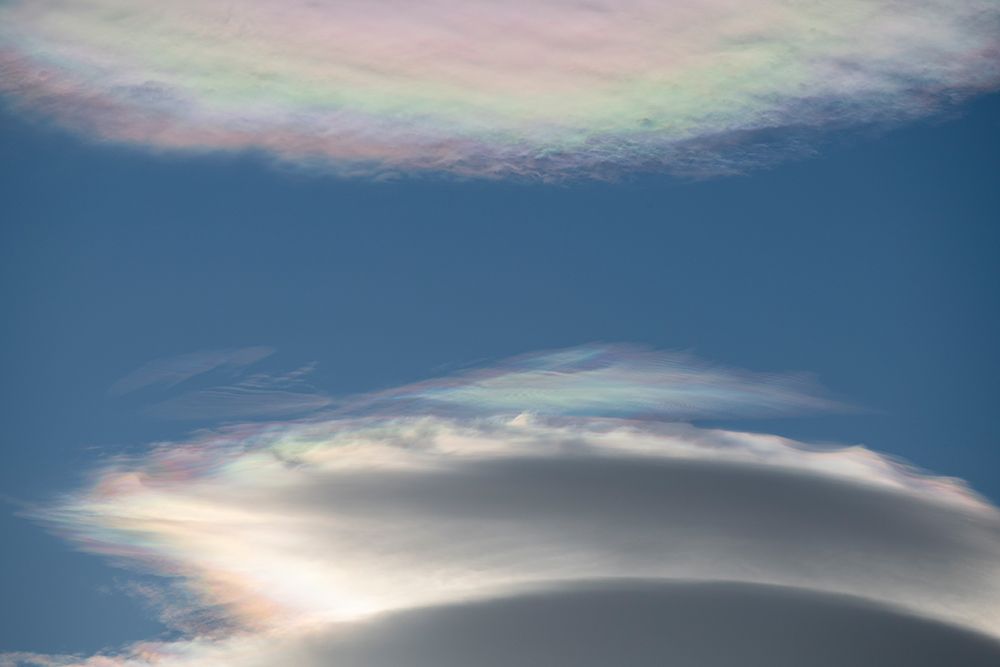 South Georgia-St. Andrews Bay-Cloud iridescence or irisation-aka rainbow clouds. art print by Cindy Miller Hopkins for $57.95 CAD
