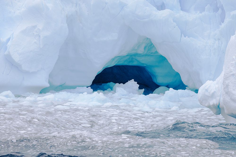 Southern Ocean, Antarctica.Blue and purple colors in ice are exposed by erosion of tabular berg. art print by Ellen B. Goff for $57.95 CAD