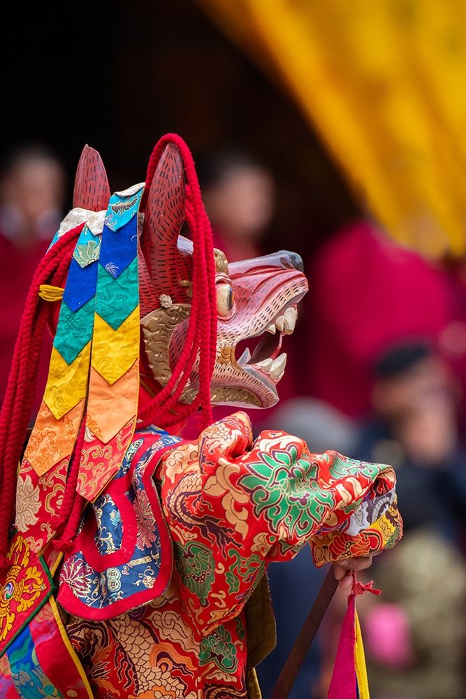 Bhutan-Punakha Dzong Punakha Drubchen Festival-masked dancers art print by Cindy Miller Hopkins for $57.95 CAD