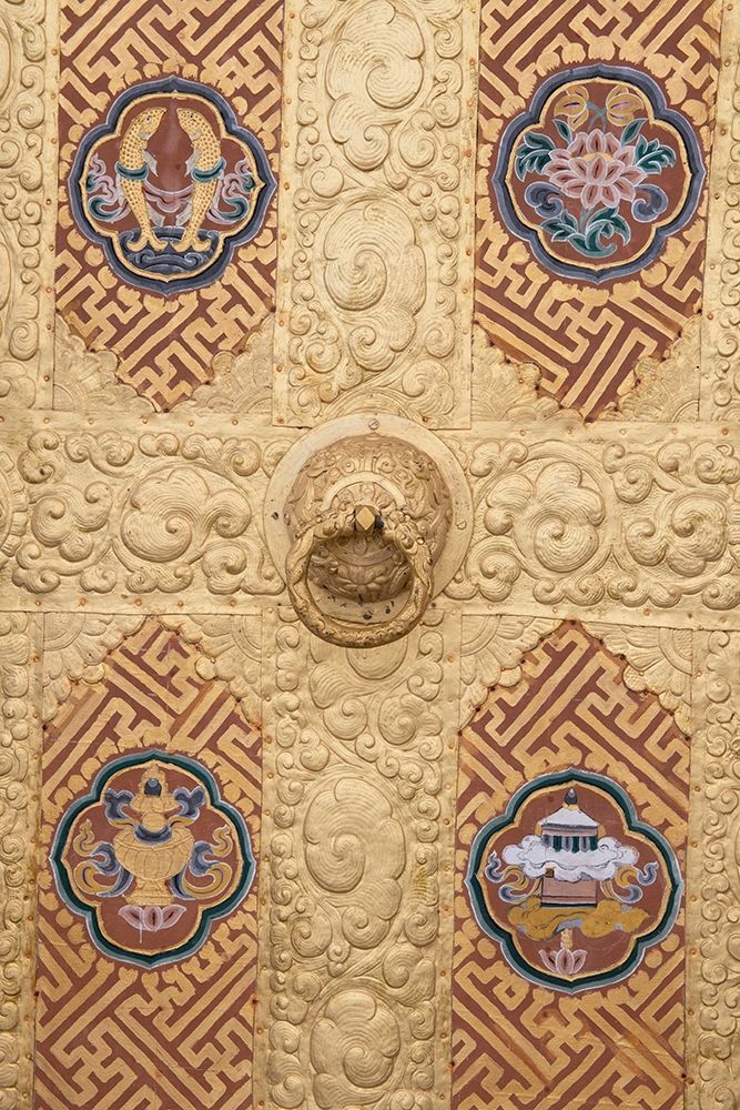 Bhutan Ornate golden door detail art print by Cindy Miller Hopkins for $57.95 CAD