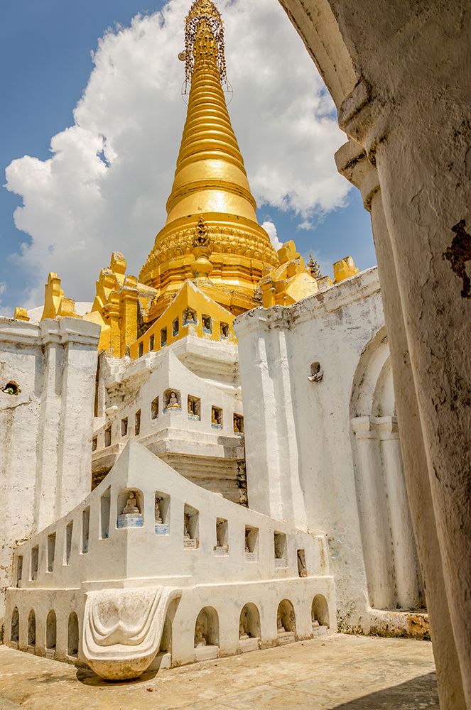 Village monastery, Myanmar. Temple with statues of Buddha in the village Buddhist monastery school. art print by Murray McCallum for $57.95 CAD