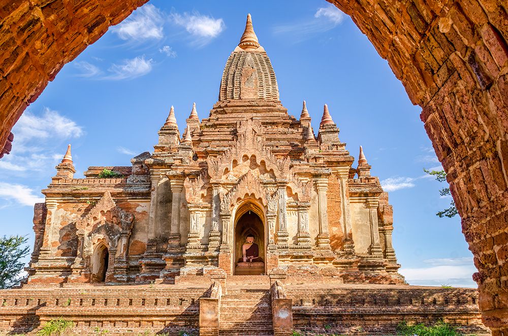 Nyang U, Bagan, Myanmar. One of the 2000 preserved Buddhist temples built until 1300. art print by Murray McCallum for $57.95 CAD