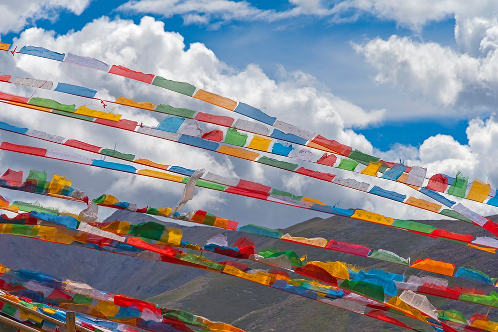 Prayer flags in Simila Mountain-Gyantse County-Tibet-China art print by Keren Su for $57.95 CAD