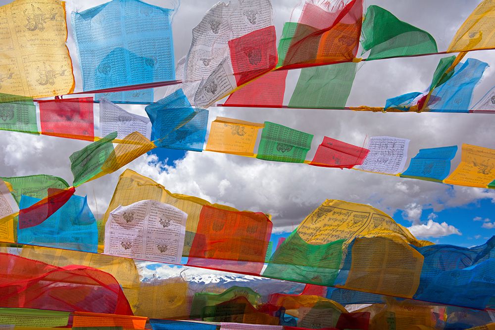 Prayer flags in the Himalayas-Mt-Everest National Nature Reserve-Shigatse Prefecture-Tibet-China art print by Keren Su for $57.95 CAD