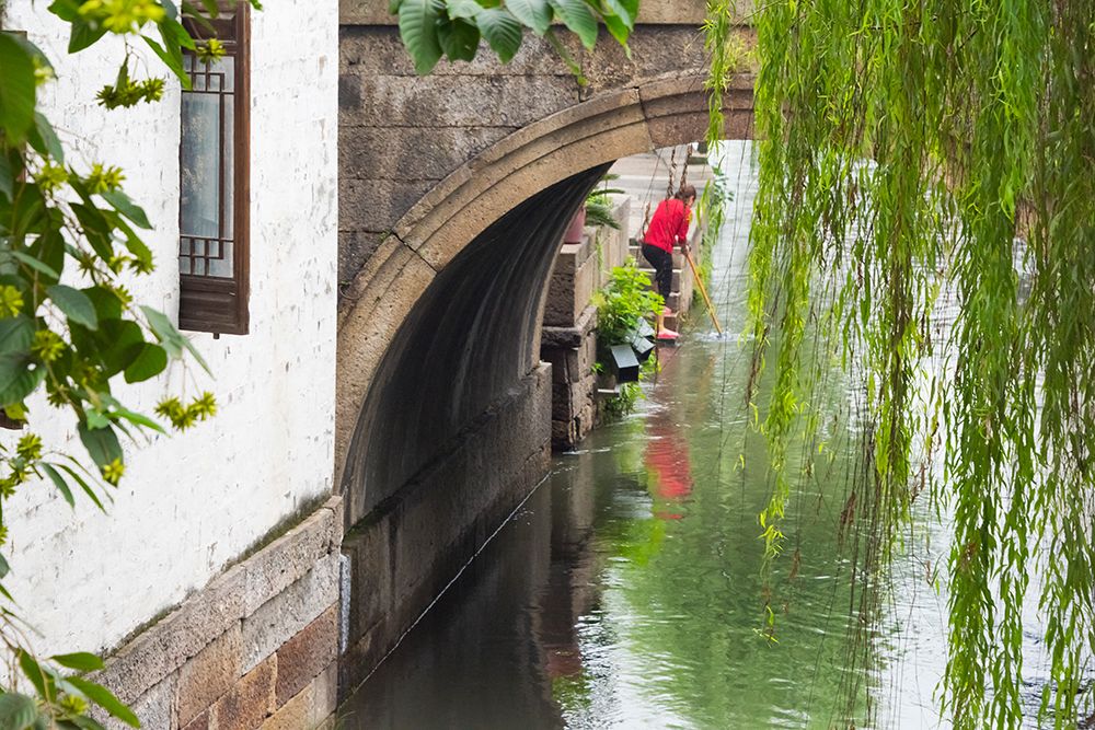 Old house and stone bridge on the Grand Canal-Shaoxing-Zhejiang Province-China art print by Keren Su for $57.95 CAD