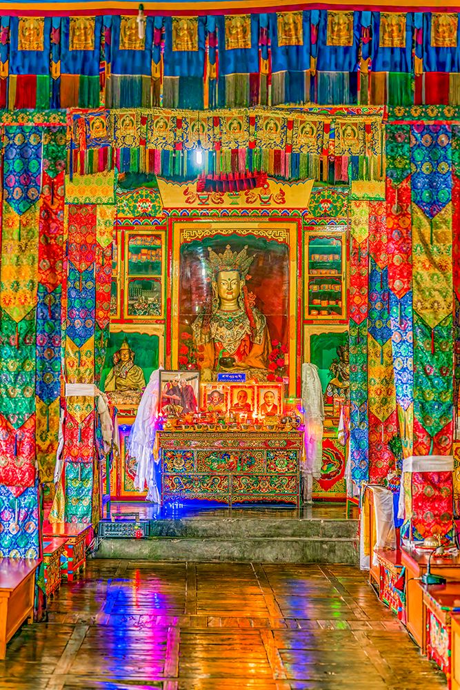 Diskit Monastery, Nubra Valley, Ladakh, India. Tibetan Buddhist 14th century thangkas. art print by Murray McCallum for $57.95 CAD