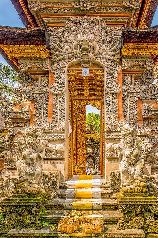 Bali, Indonesia. Carved gates considered to connect the physical world and the spiritual realm. art print by Murray McCallum for $57.95 CAD