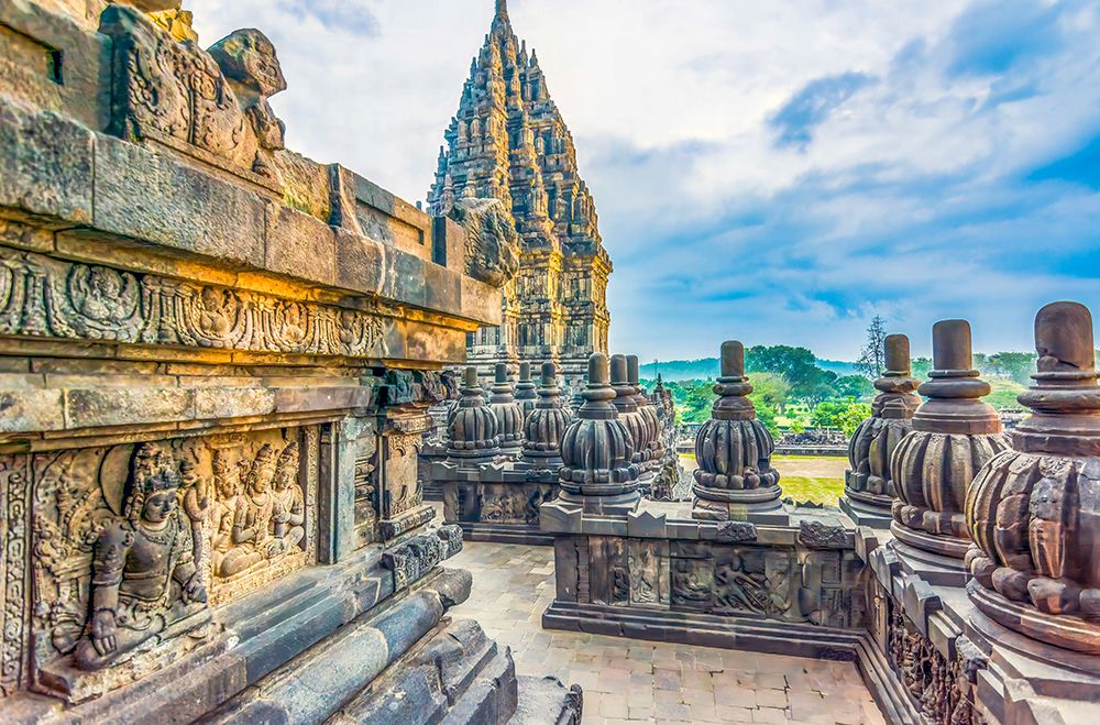Java, Indonesia. Temple section in Candi Prambanan Temple Complex, a UNESCO Site. art print by Murray McCallum for $57.95 CAD