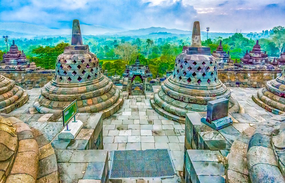 Java, Indonesia. 8th century Borobudur Temple, the largest Buddhist Temple in the world. art print by Murray McCallum for $57.95 CAD