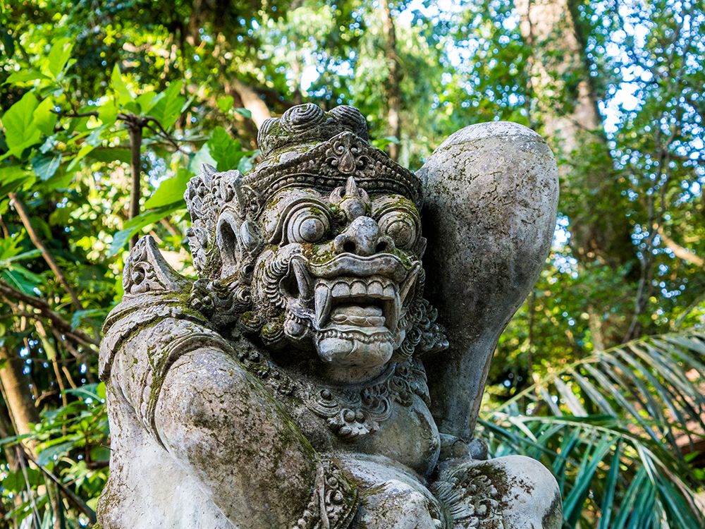 Indonesia-Bali-Ubud-Statue in Pura Tirta Empul temple art print by Terry Eggers for $57.95 CAD