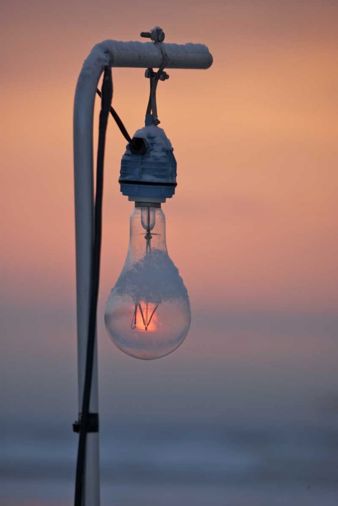 Japan, Hokkaido Sunrise through a ight bulb art print by Josh Anon for $57.95 CAD