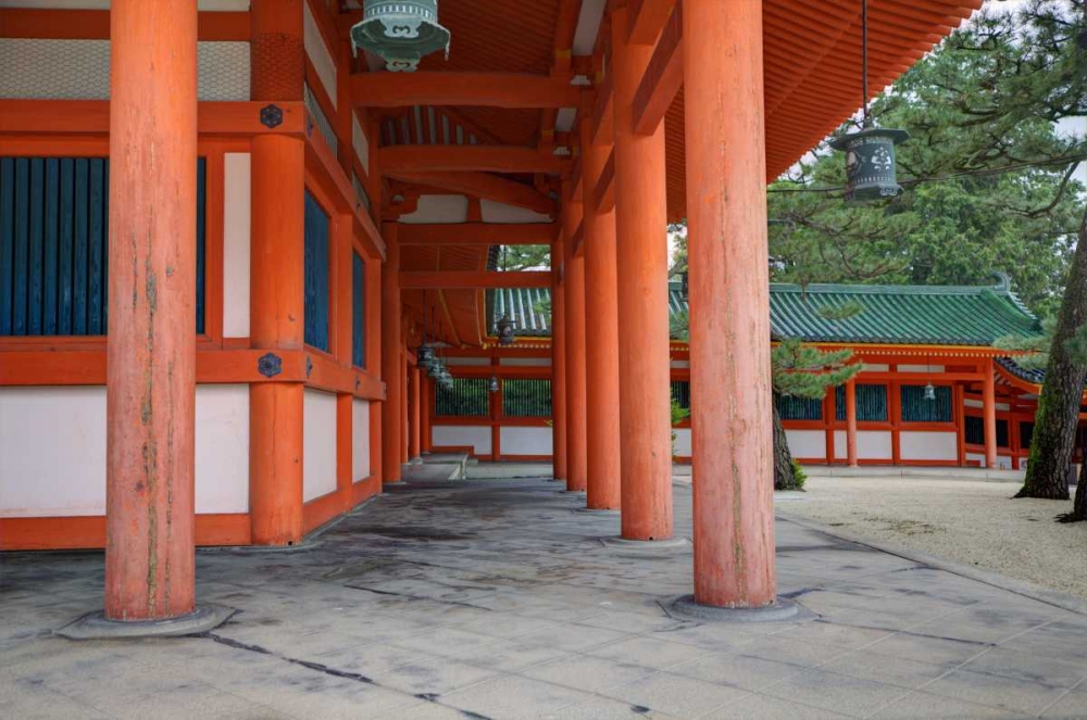 Japan, Kyoto, Heian Jingu Shrine, Shinto shrine art print by Dennis Flaherty for $57.95 CAD