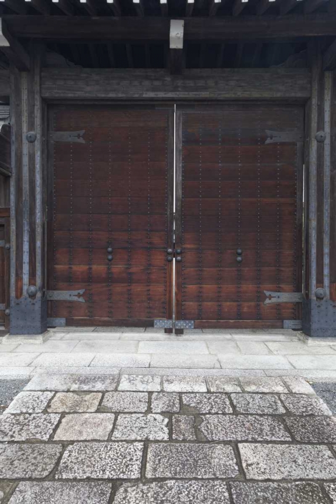 Japan, Kyoto Double wooden doors on building art print by Dennis Flaherty for $57.95 CAD