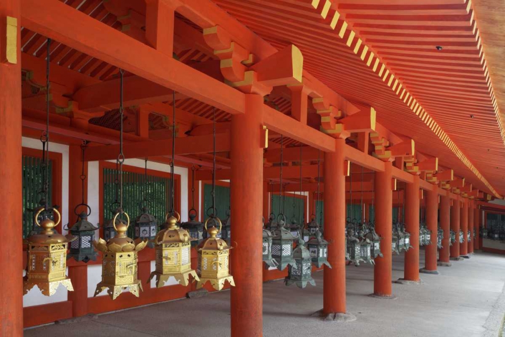 Japan, Nara Lanterns at Kasuga Taisha Shrine art print by Dennis Flaherty for $57.95 CAD