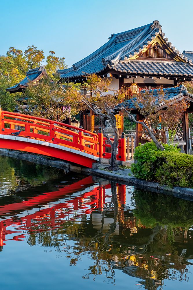 Hosei Bridge and shrine in Shinsenen Garden, Kyoto, Japan art print by Jim Engelbrecht for $57.95 CAD
