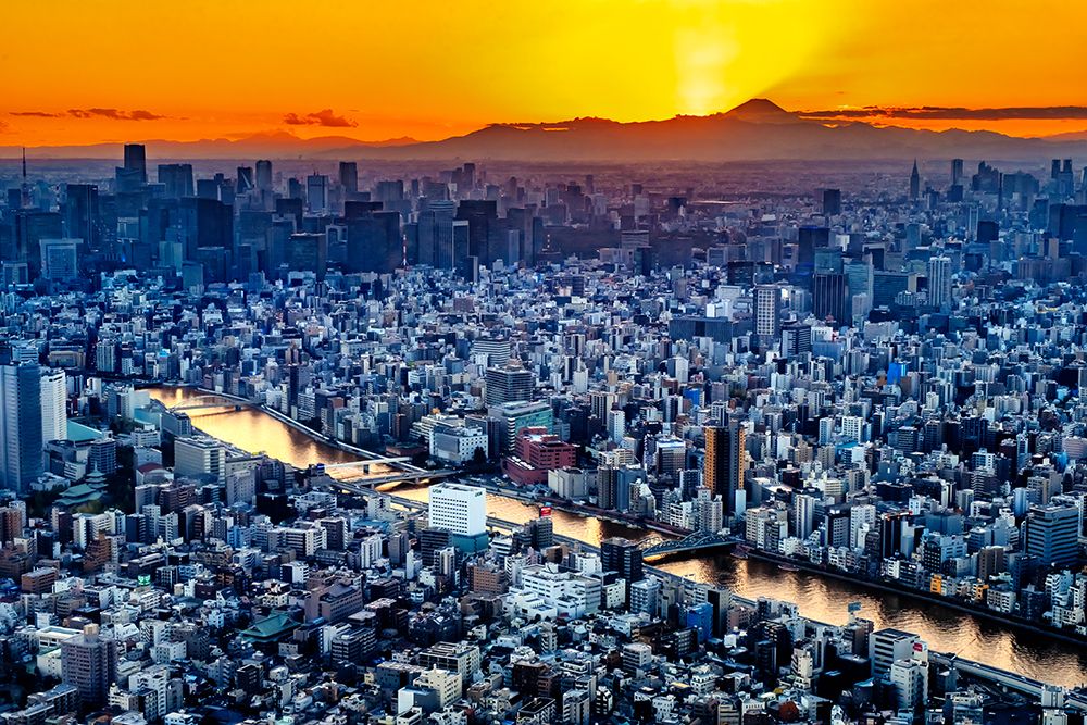 View of Mt. Fuji and Tokyo from the Skytree tower, Tokyo, Japan art print by Lisa Engelbrecht for $57.95 CAD