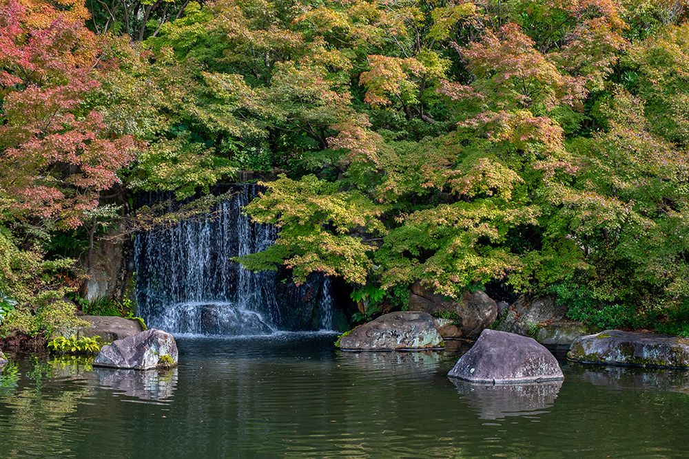 Waterfall in Koko-en Garden, Himeji, Japan art print by Lisa Engelbrecht for $57.95 CAD