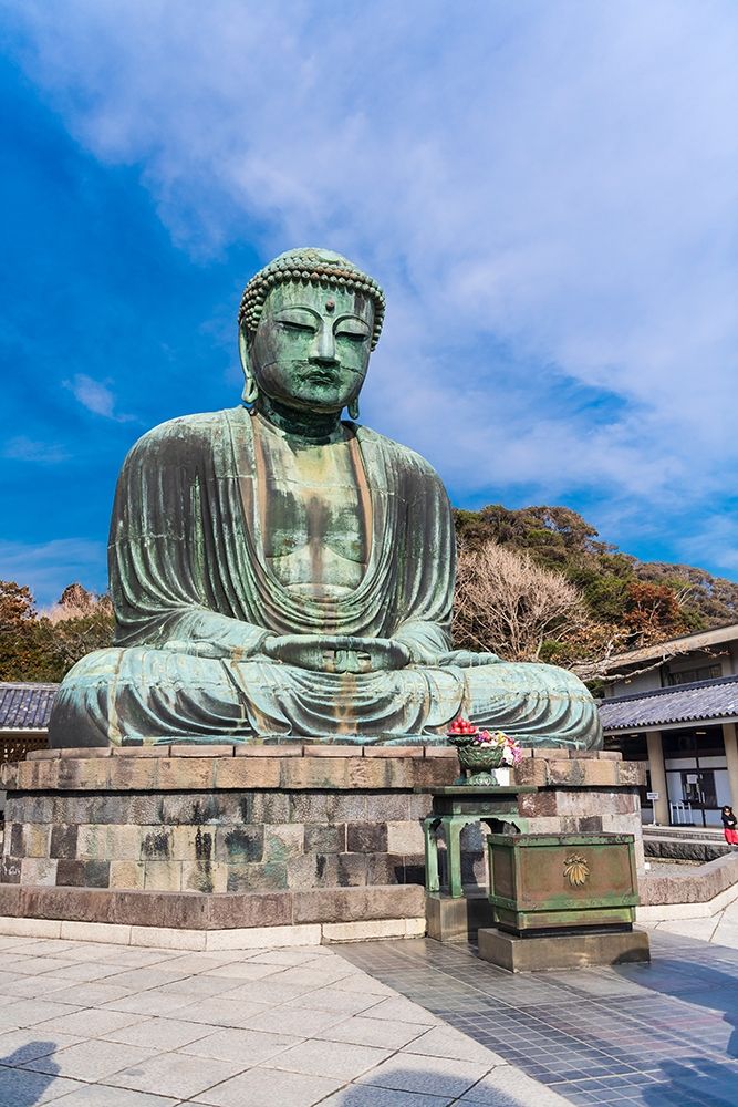 The Daibutsu-or big buddha-of the Buddhist Temple in Kamakura-Japan art print by Sheila Haddad for $57.95 CAD