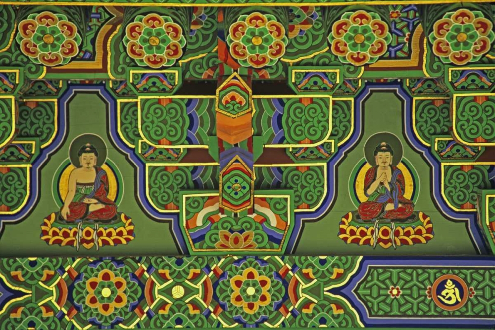 South Korea, Taegu Mural at a Buddhist Temple art print by Dennis Flaherty for $57.95 CAD