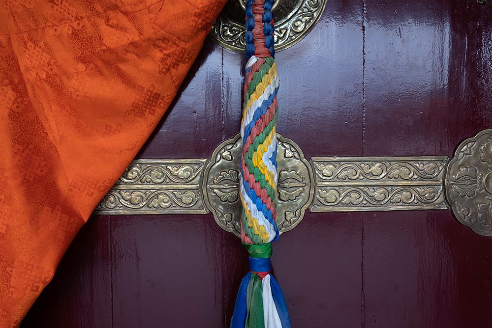 Asia-Nepal-Pokhara Close-up of door at Jangchub Choeling Buddhist Monastery art print by Janell Davidson for $57.95 CAD