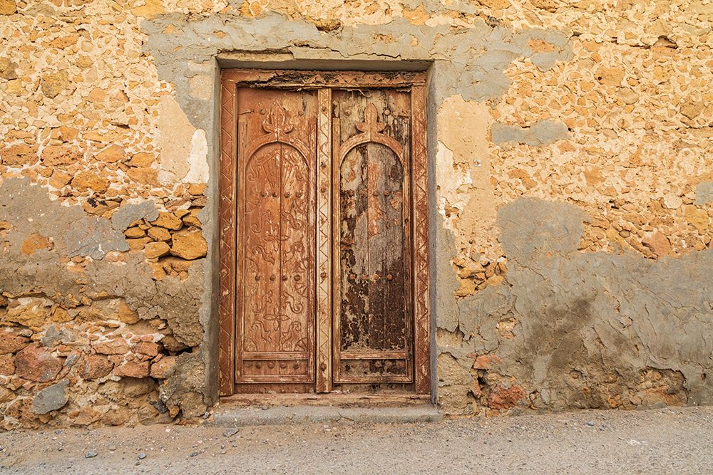 Middle East-Arabian Peninsula-Al Batinah South-Old wooden door on a building in Oman art print by Emily Wilson for $57.95 CAD