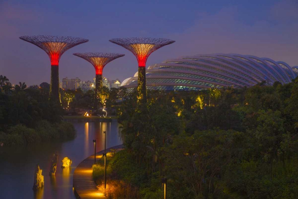 Singapore Garden by the Sea towers at night art print by Jim Zuckerman for $57.95 CAD