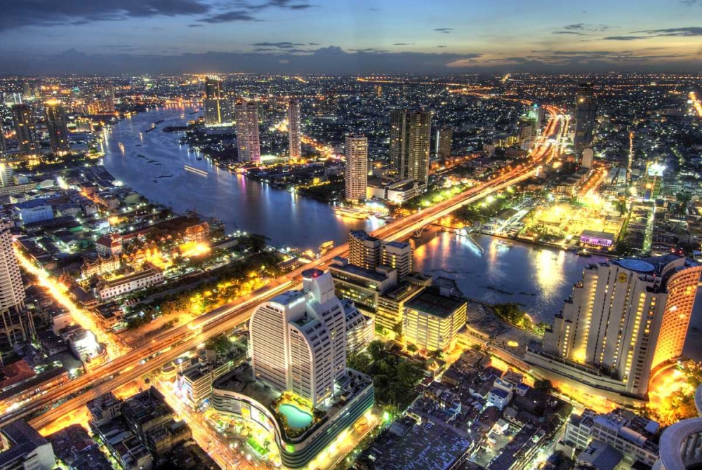 Cityscape at dusk, Bangkok, Thailand art print by Jones Shimlock for $57.95 CAD