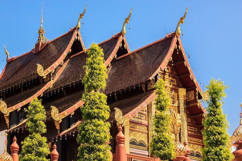 Thailand Royal Park Ratchaphruek Roof of a temple art print by Tom Haseltine for $57.95 CAD