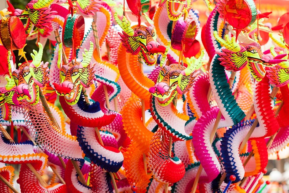 Thailand-Bangkok-Chinatown Paper dragons for sale art print by Tom Haseltine for $57.95 CAD