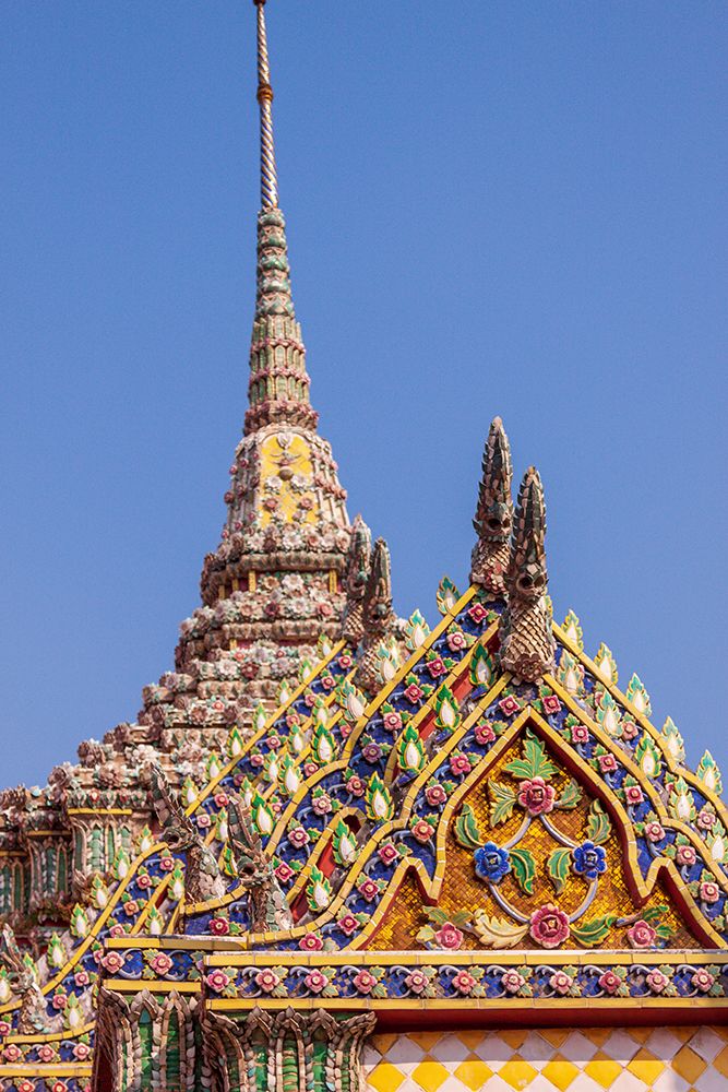 Thailand- Bangkok. Ornate roof at Wat Phra Kaew (Temple of The Emerald Buddha). art print by Tom Haseltine for $57.95 CAD