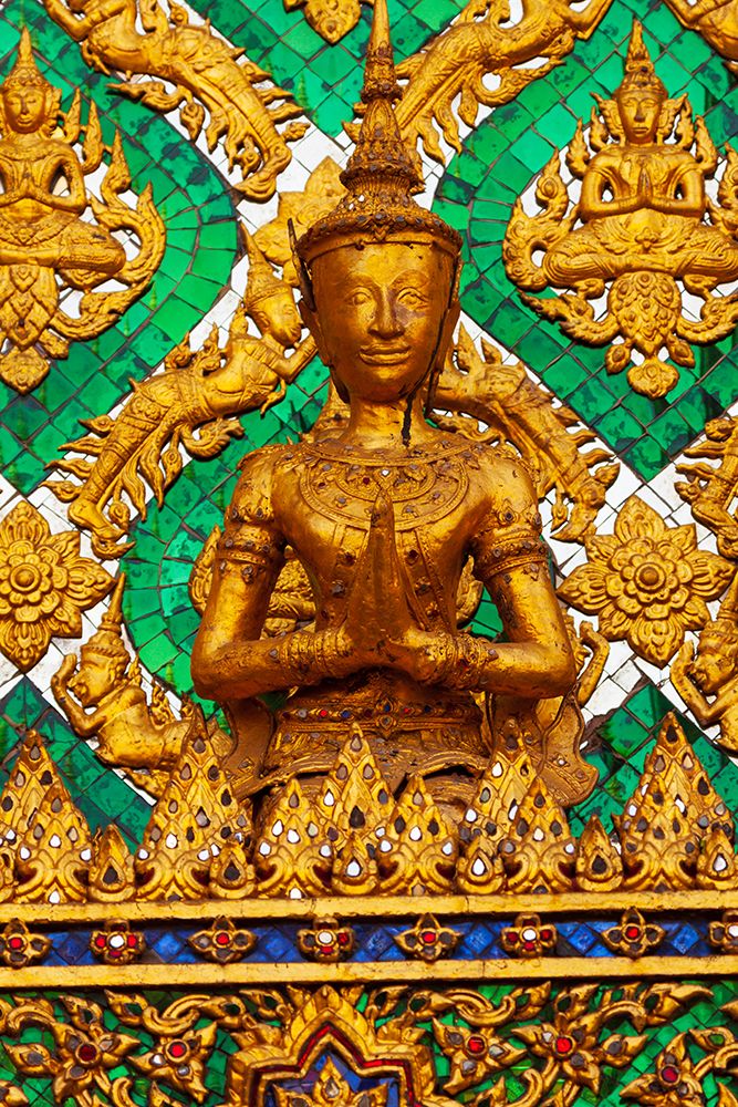 Thailand- Bangkok. Small sculpture detail at Wat Phra Kaew (Temple of The Emerald Buddha). art print by Tom Haseltine for $57.95 CAD